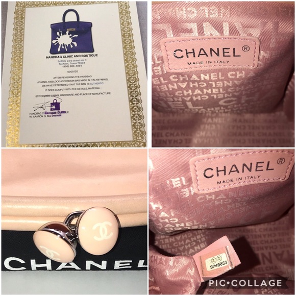 ❤️SOLD❤️AUTHENTIC CHANEL PINK LAMBSKIN CC KISS - Picture 5 of 8